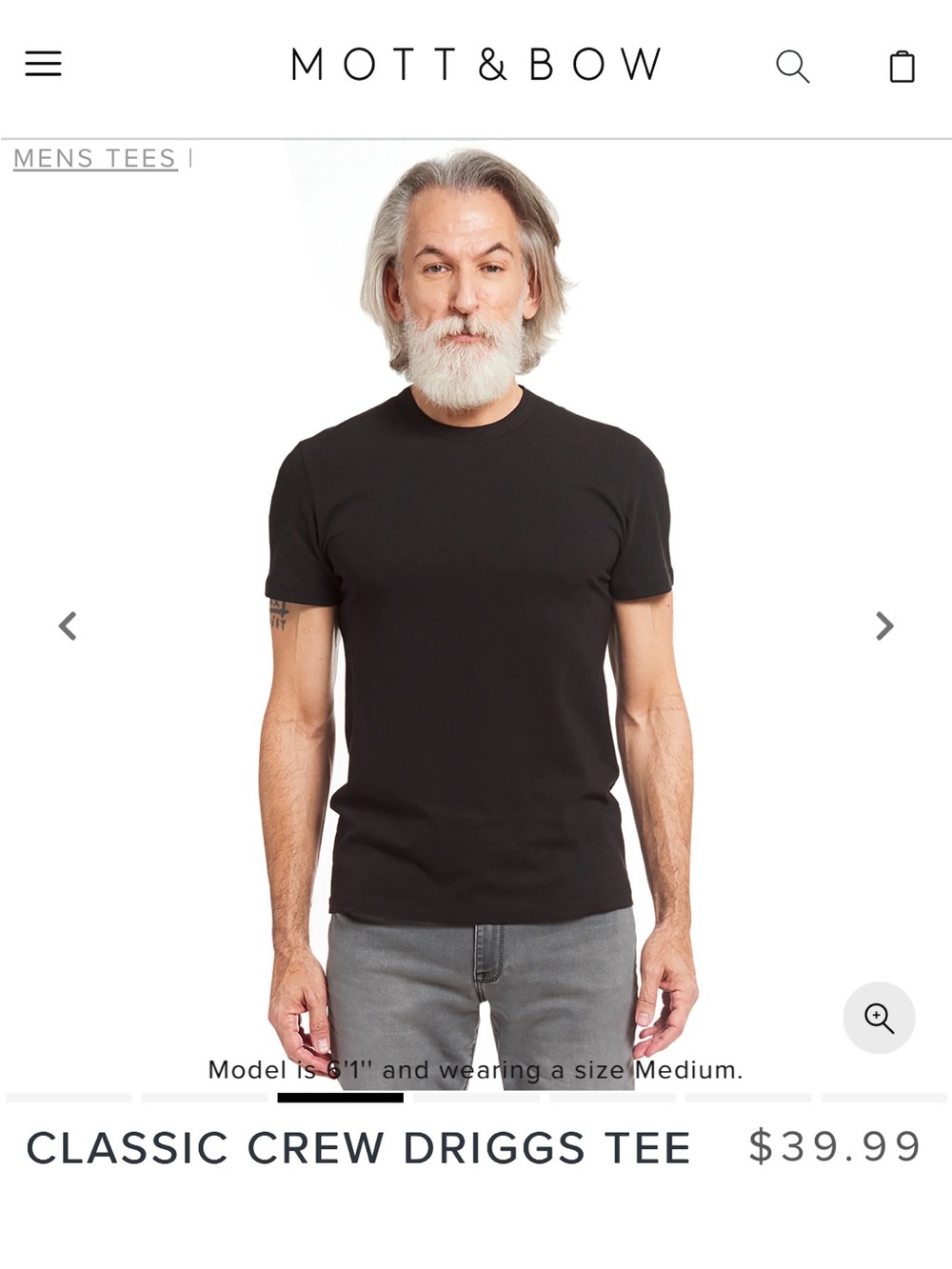 Mott & Bow Classic Crew Tee in Black